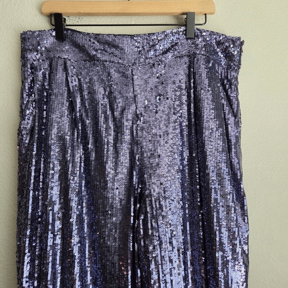 Sezane Georgio Trousers in Storm Blue Sequins size 46 - Picture 9 of 13
